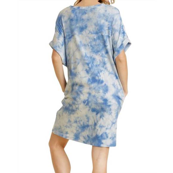 NEW UMGEE ribbed tie dye dress in sky blue - Picture 3 of 3